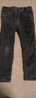 Crewcuts Black Corduroy Pants with Lime Stitching